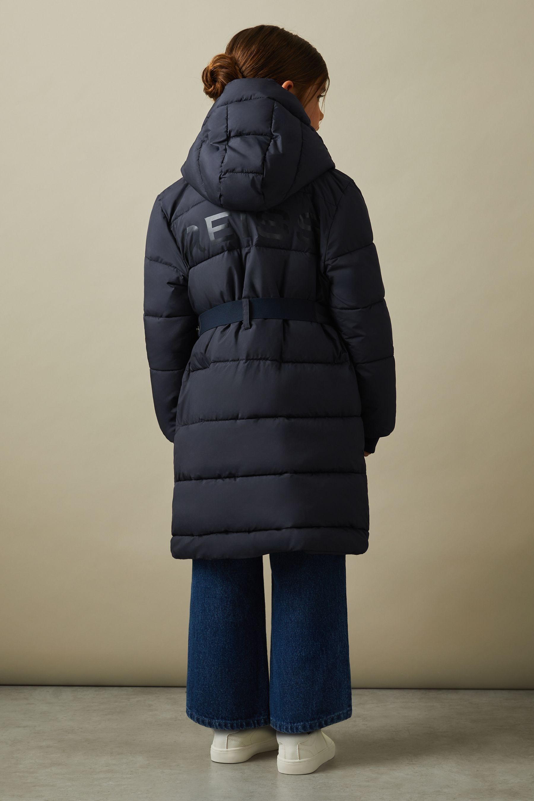 Buy Reiss Navy Larissa 9 13 yrs Water Resistant Belted Puffer Coat from the Next UK online shop