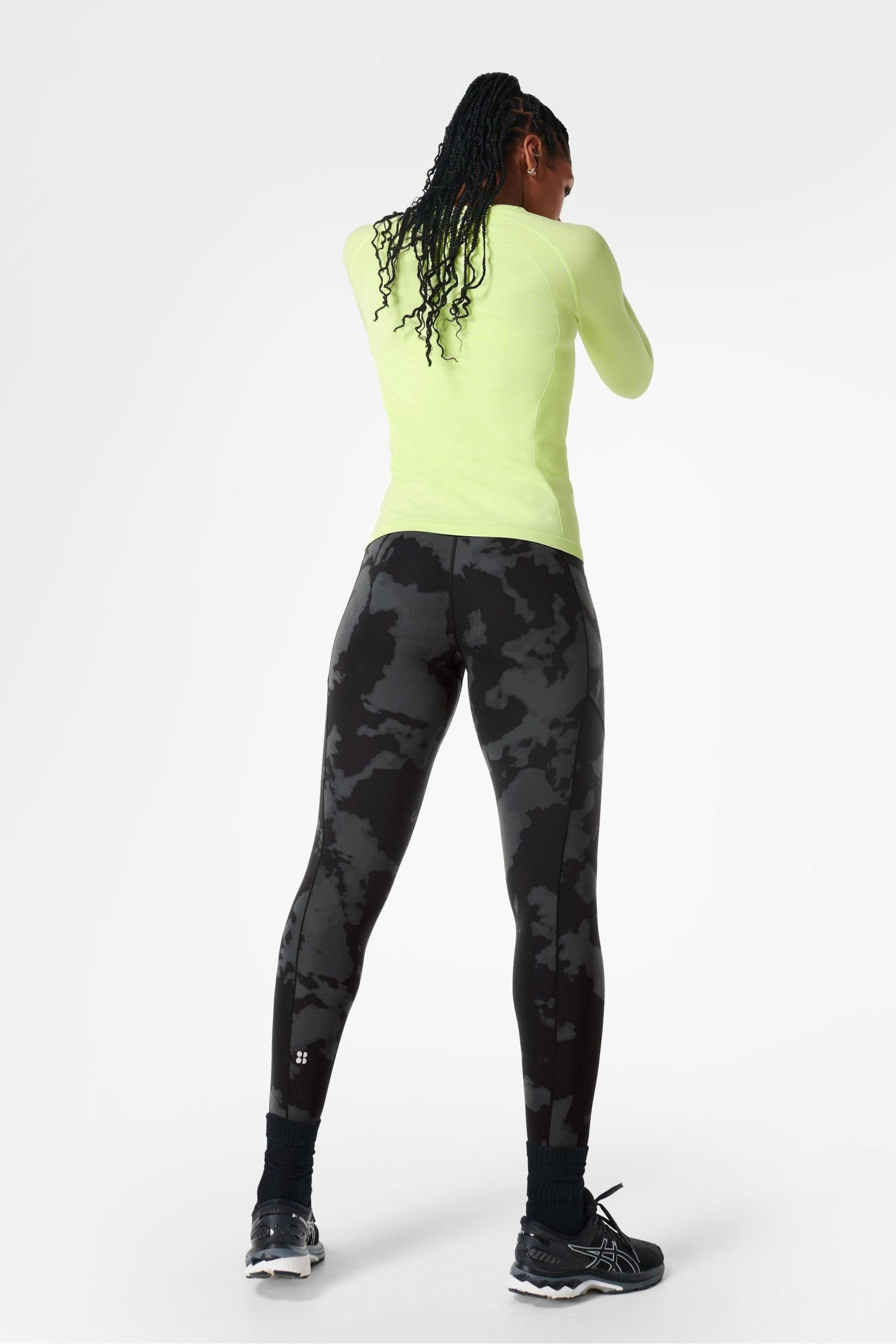 Sweaty Betty Black Fade Print Full Length Power UltraSculpt High Waist Workout Leggings - Image 3 of 6