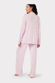 Chelsea Peers Pink Maternity Maternity Modal Button Up Long Pyjama Set - Image 5 of 5