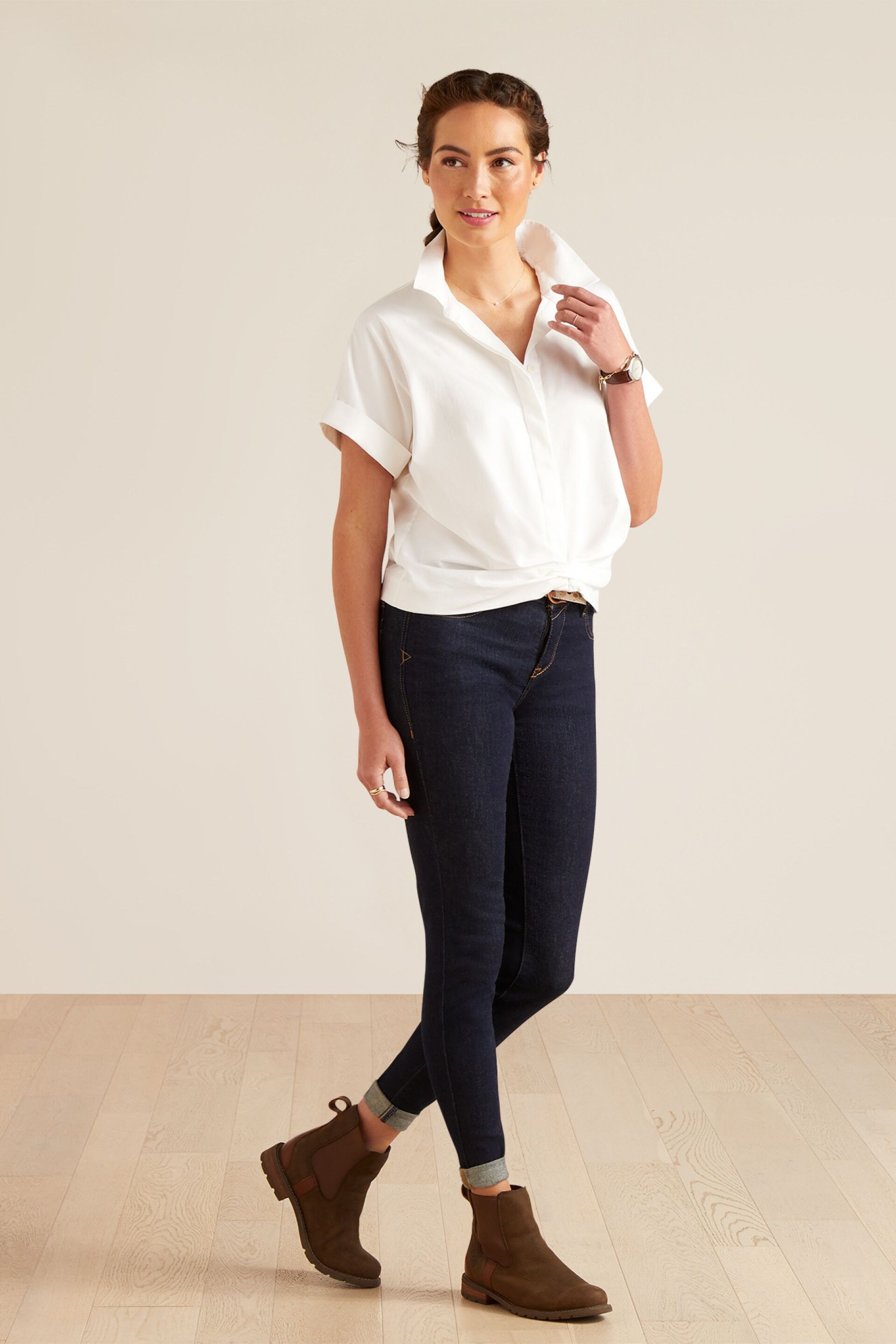Ariat Brookside White Short Sleeve Shirt - Image 1 of 4