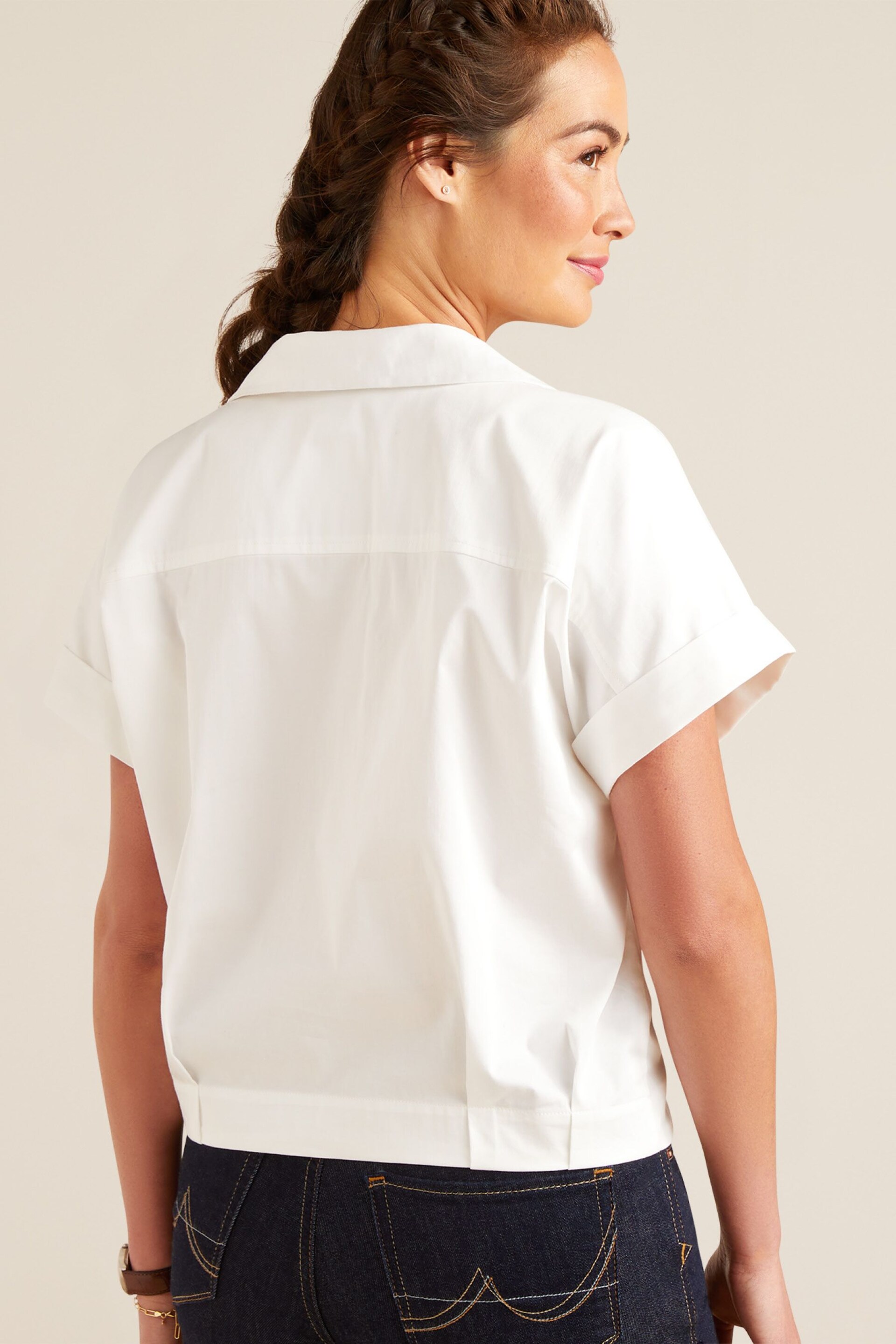 Ariat Brookside White Short Sleeve Shirt - Image 3 of 4