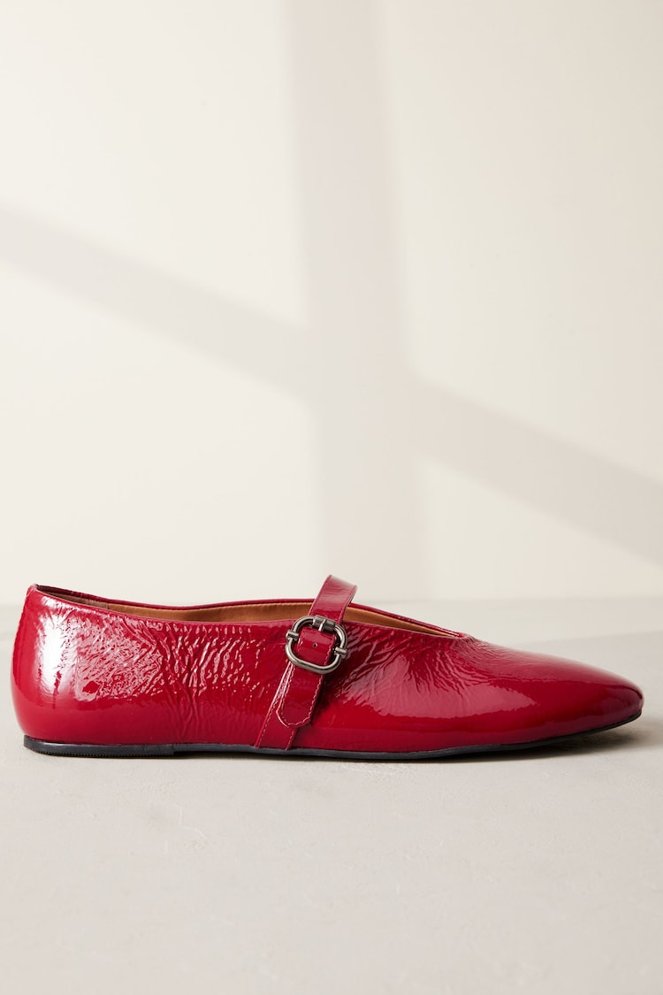 Red Signature Leather Mary Jane Shoes - Image 2 of 5