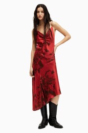 AllSaints Red Alexia Sanibel Dress - Image 3 of 6