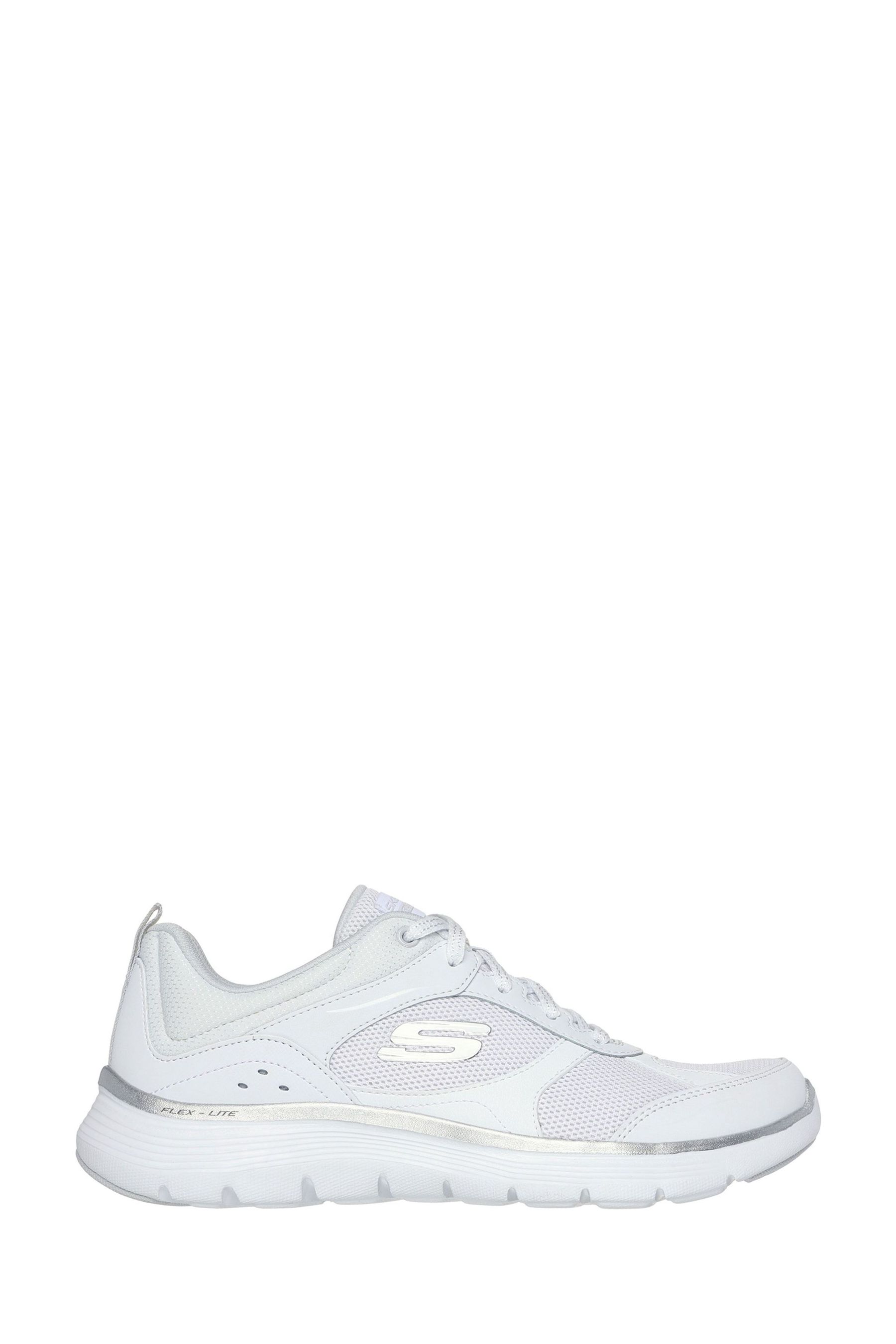 Skechers white flex flashy nite trainers top
