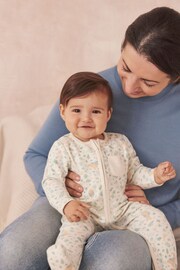MORI Cream Organic Cotton and Bamboo Peter Rabbit Clever Zip-Up Sleepsuit - Image 3 of 6