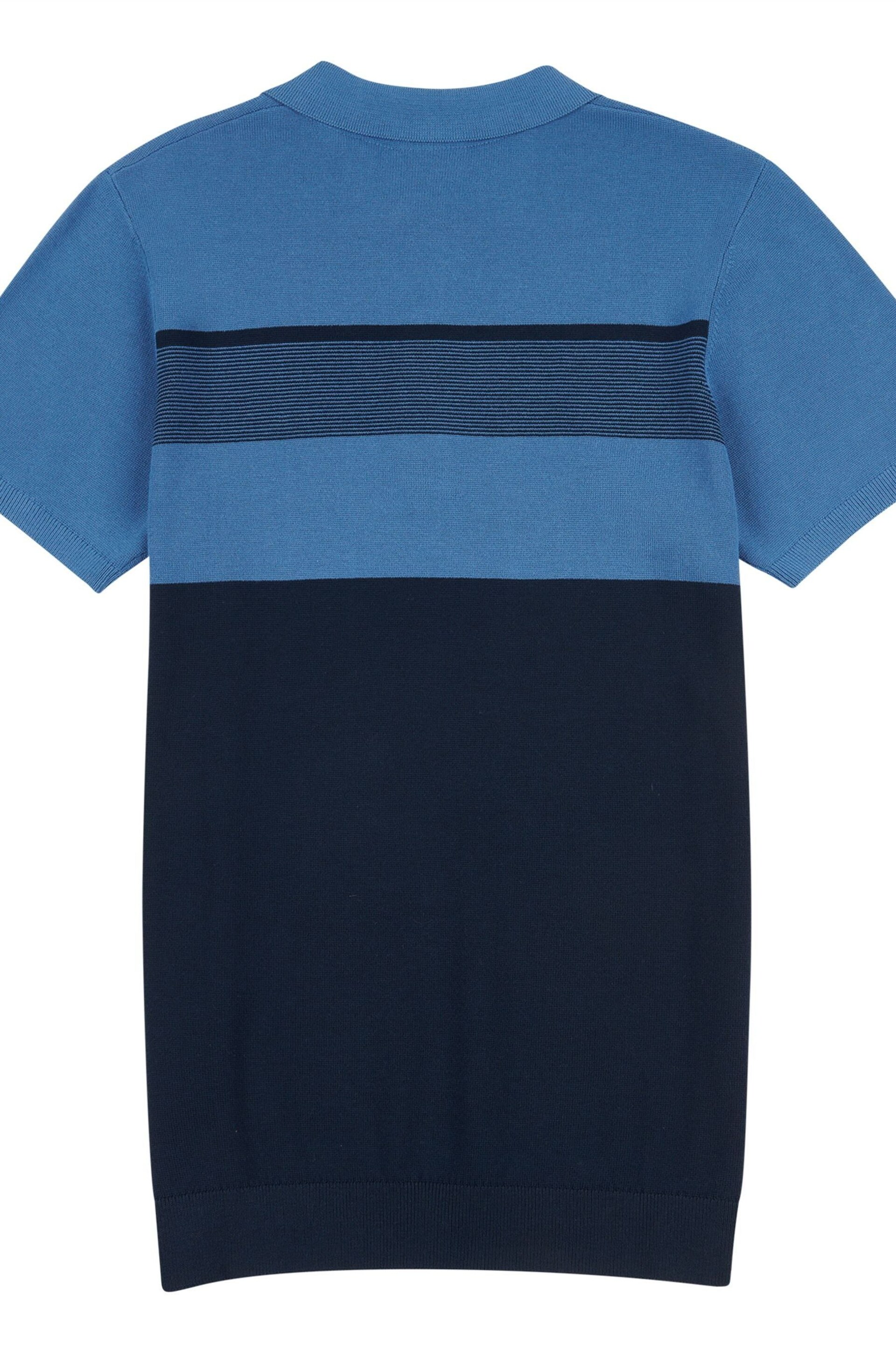 U.S. Polo Assn. Mens Regular Fit Blue Stripe Knit Polo Shirt - Image 6 of 7