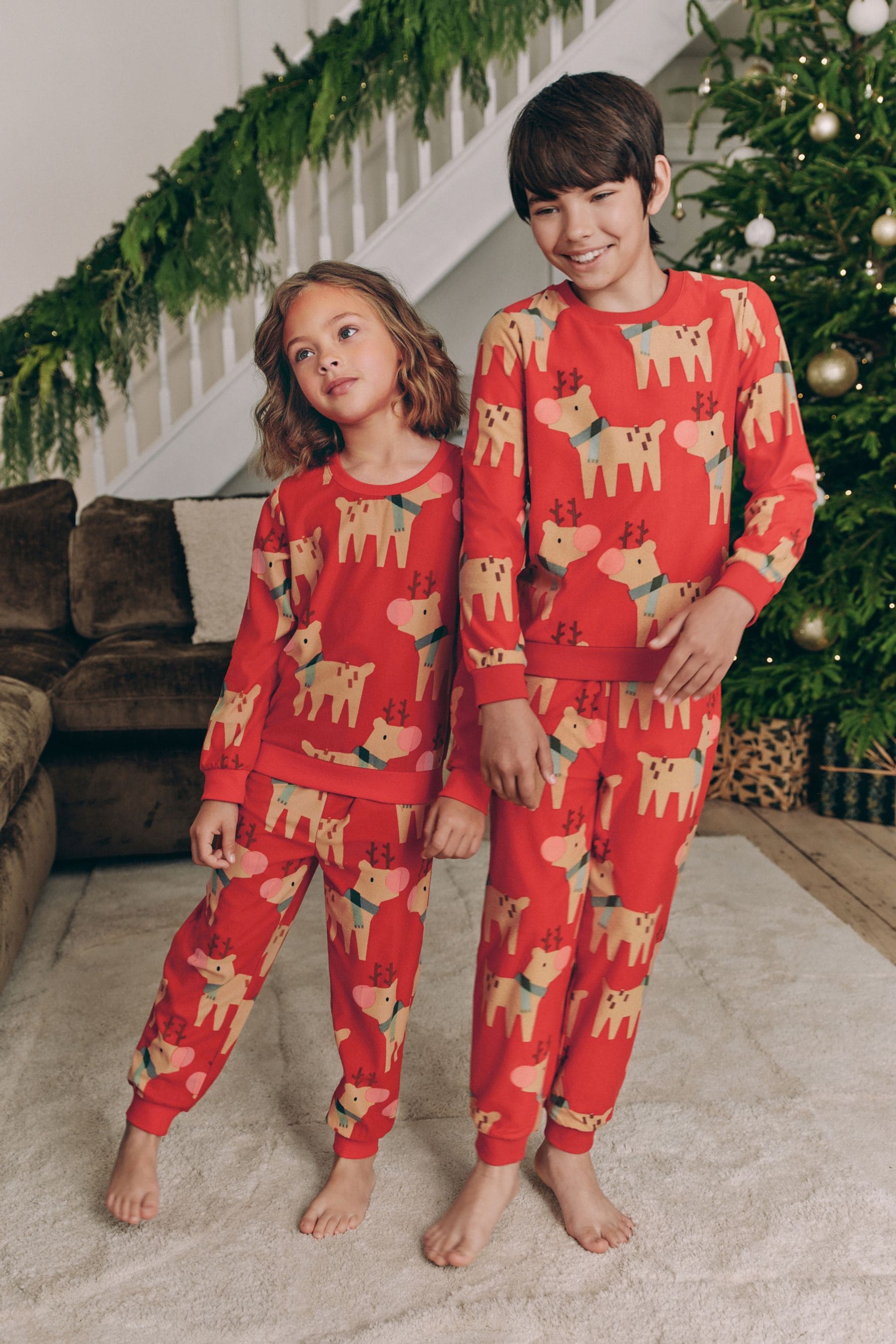 Buy Red Matching Family Kids Christmas Reindeer Pyjamas 9mths 16yrs from the Next UK online shop