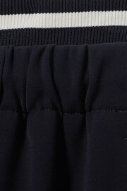 Reiss Navy Fleur Petite Waistband Detail Wide Leg Trousers - Image 6 of 7