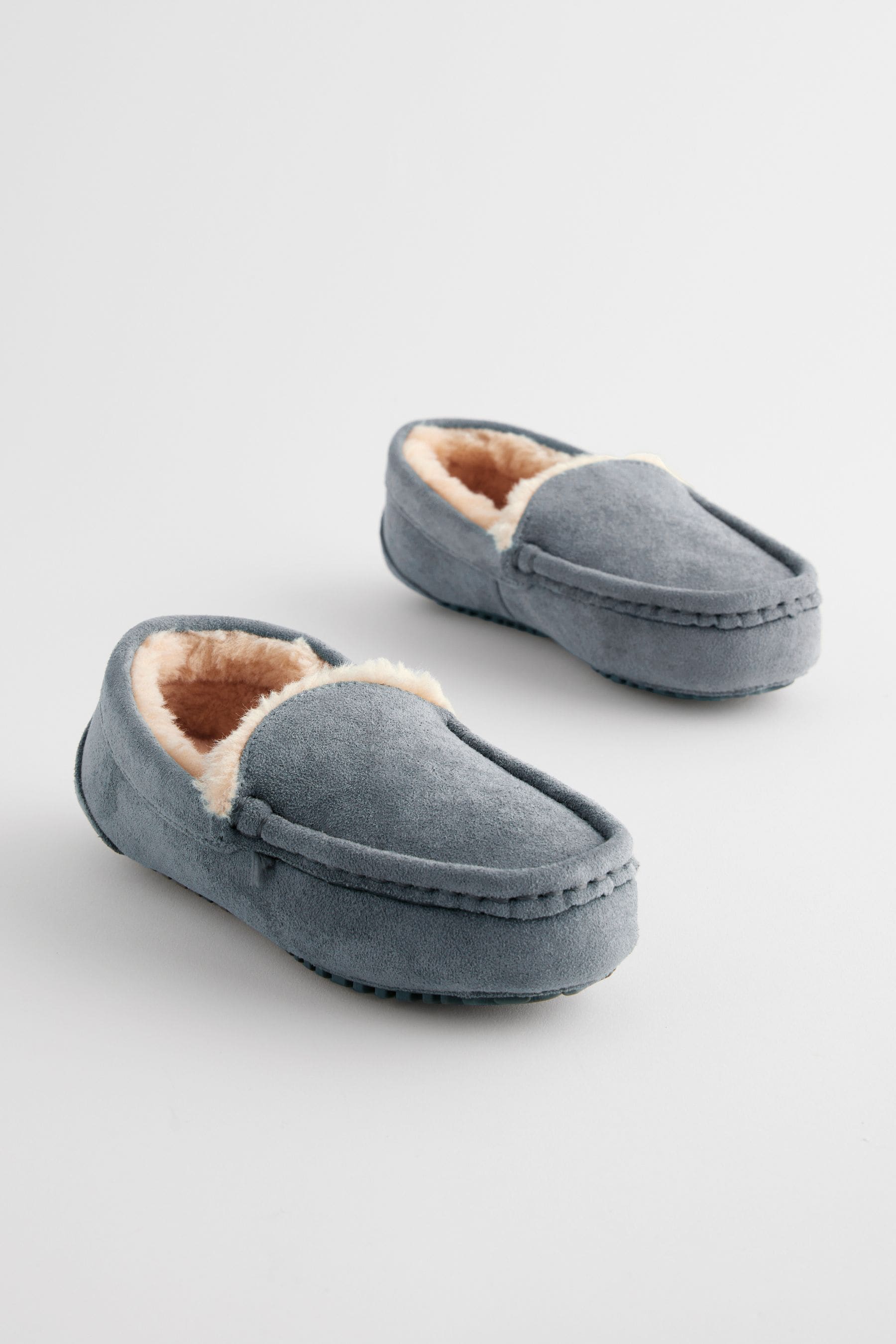 Buy Grey Cosy Moccasin Slippers from Next Luxembourg