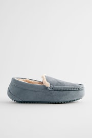 Grey Cosy Moccasin Slippers - Image 2 of 5