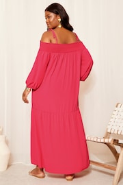 Friends Like These Pink Cold Shoulder  Midaxi Dress - Image 4 of 4