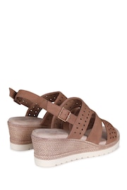 Linzi Natural Caryn Wedge Sandals With Cut Out Front Straps - Image 4 of 4