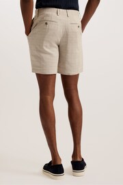 Ted Baker Cream Lambath Check Linen Slim Chino Shorts - Image 3 of 5
