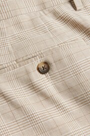 Ted Baker Cream Lambath Check Linen Slim Chino Shorts - Image 5 of 5