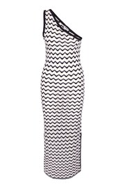 NOISY MAY Black Crochet Stripe One Shoulder Mini Dress - Image 6 of 7
