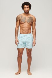Superdry Blue Printed 15 Inch Recycled Swim Shorts - Image 1 of 3