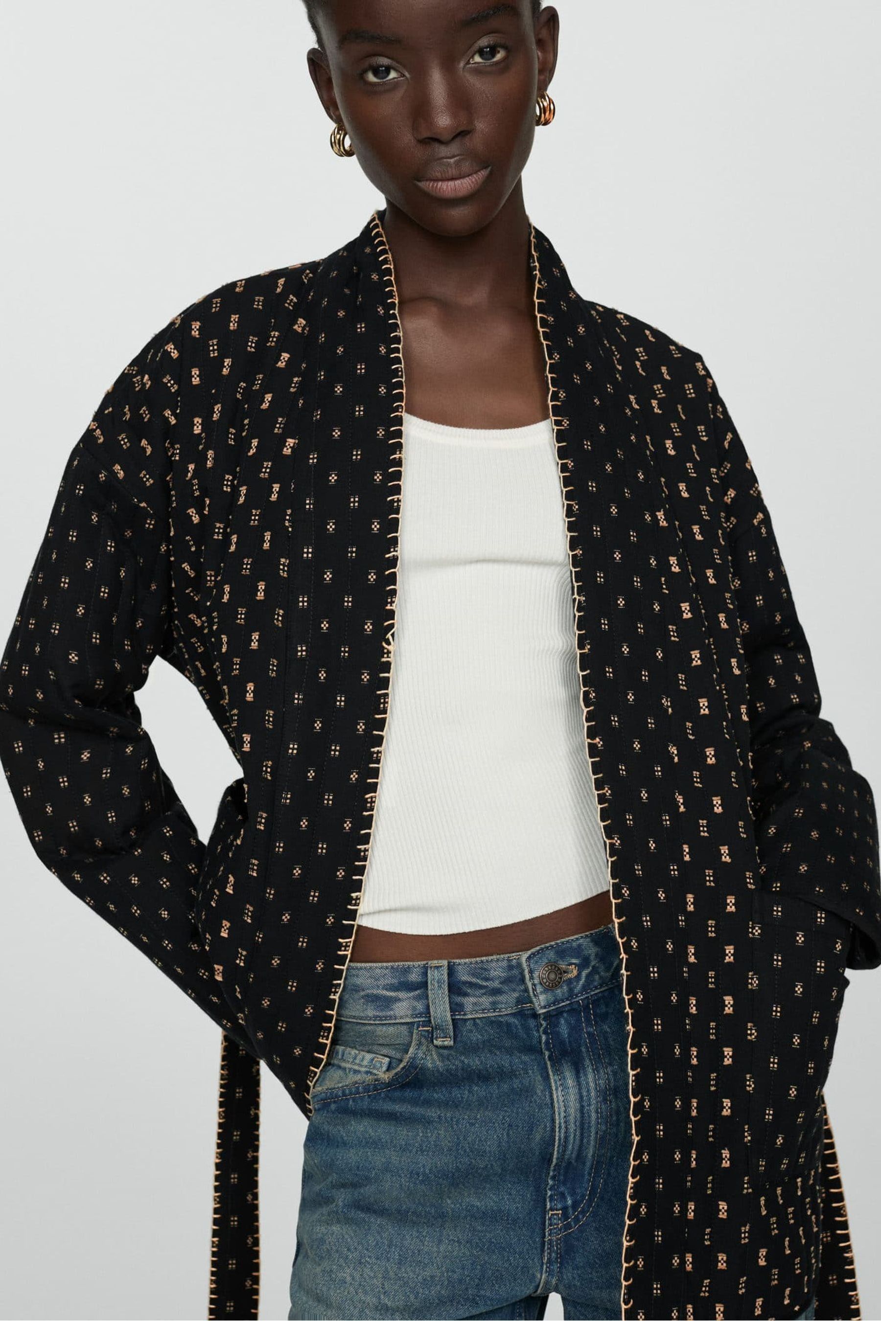 Mango quilted jacket clearance