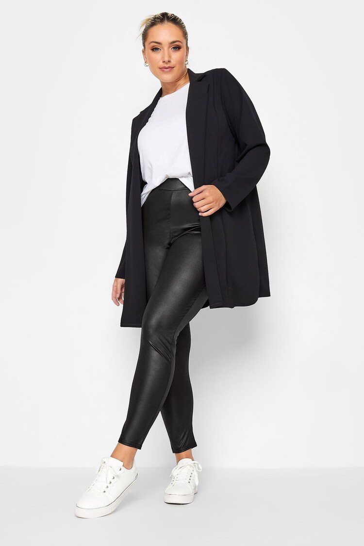 Yours Curve Black Wet Look Leggings - Image 5 of 5