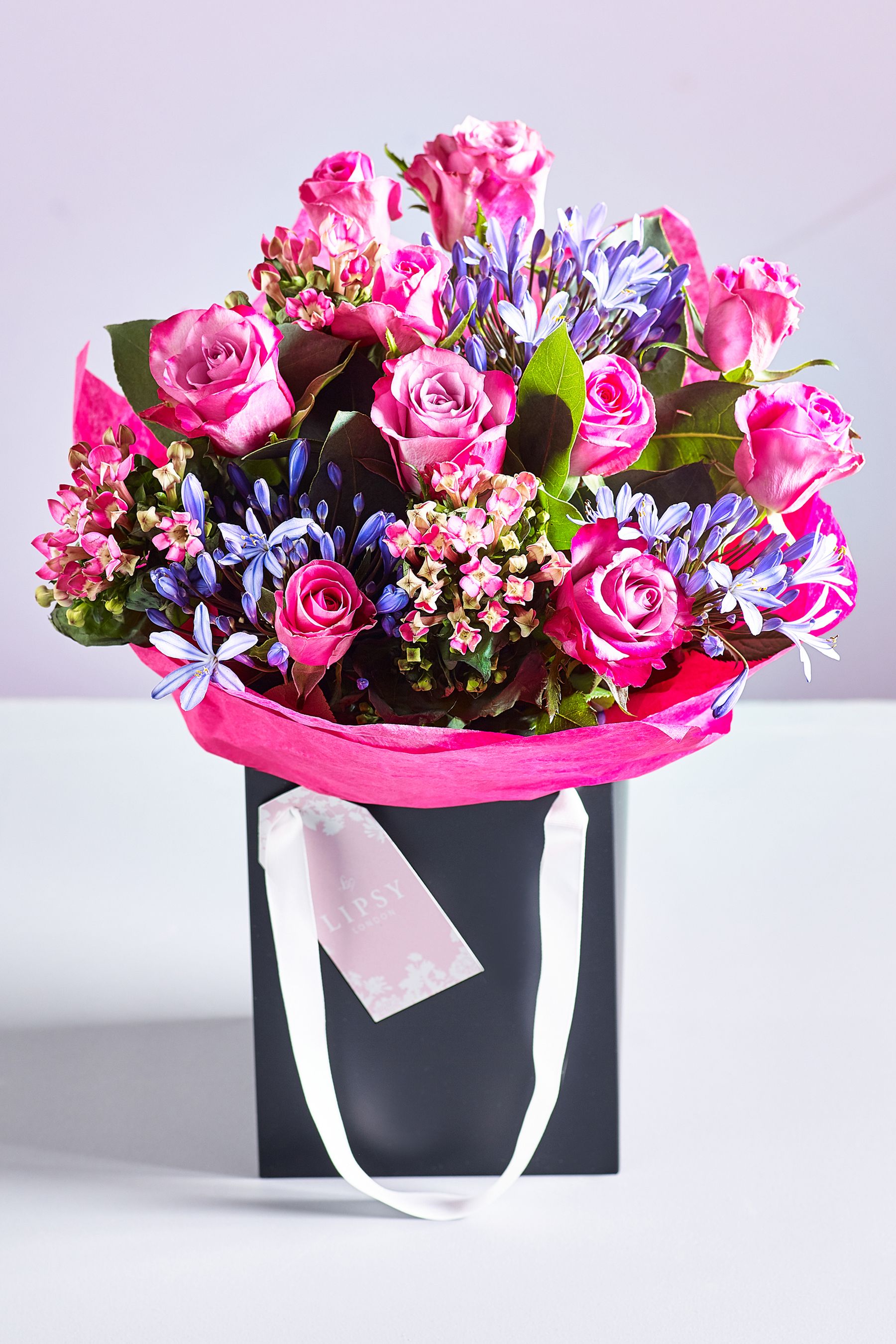 Buy Lipsy Pink Rose and Agapanthus Fresh Flower Bouquet in Gift Bag from the Next UK online shop