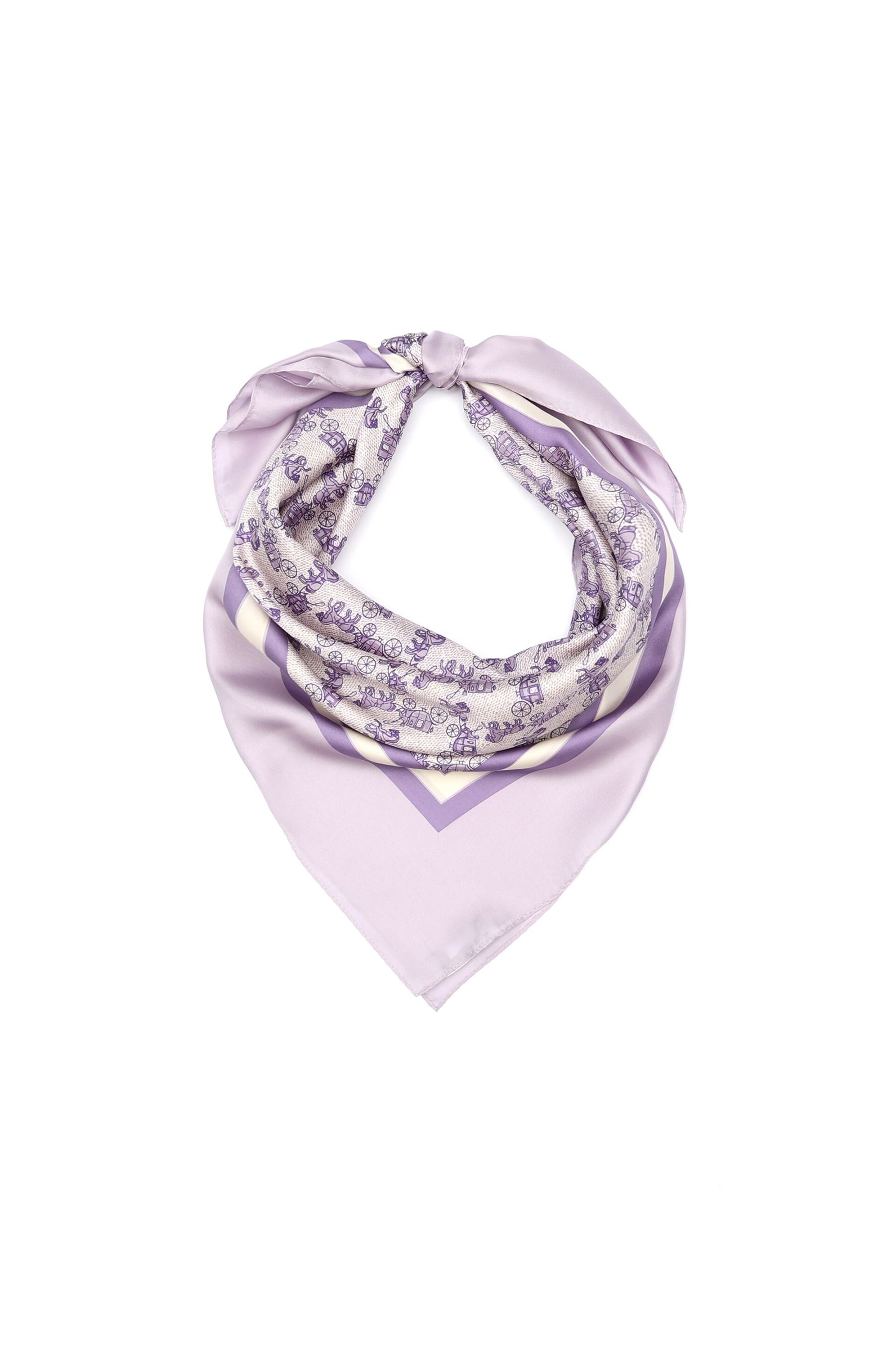 COACH Purple Horse And Carriage Silk Square Scarve - Image 1 of 4