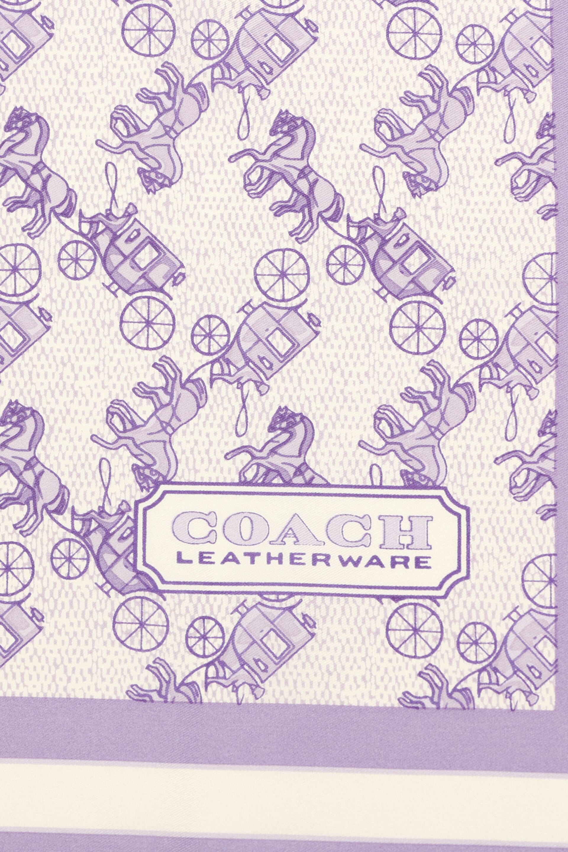 COACH Purple Horse And Carriage Silk Square Scarve - Image 4 of 4