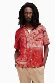 AllSaints Red Tijuana Short Sleeve Shirt - Image 1 of 7