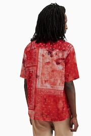 AllSaints Red Tijuana Short Sleeve Shirt - Image 2 of 7