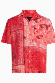 AllSaints Red Tijuana Short Sleeve Shirt - Image 7 of 7