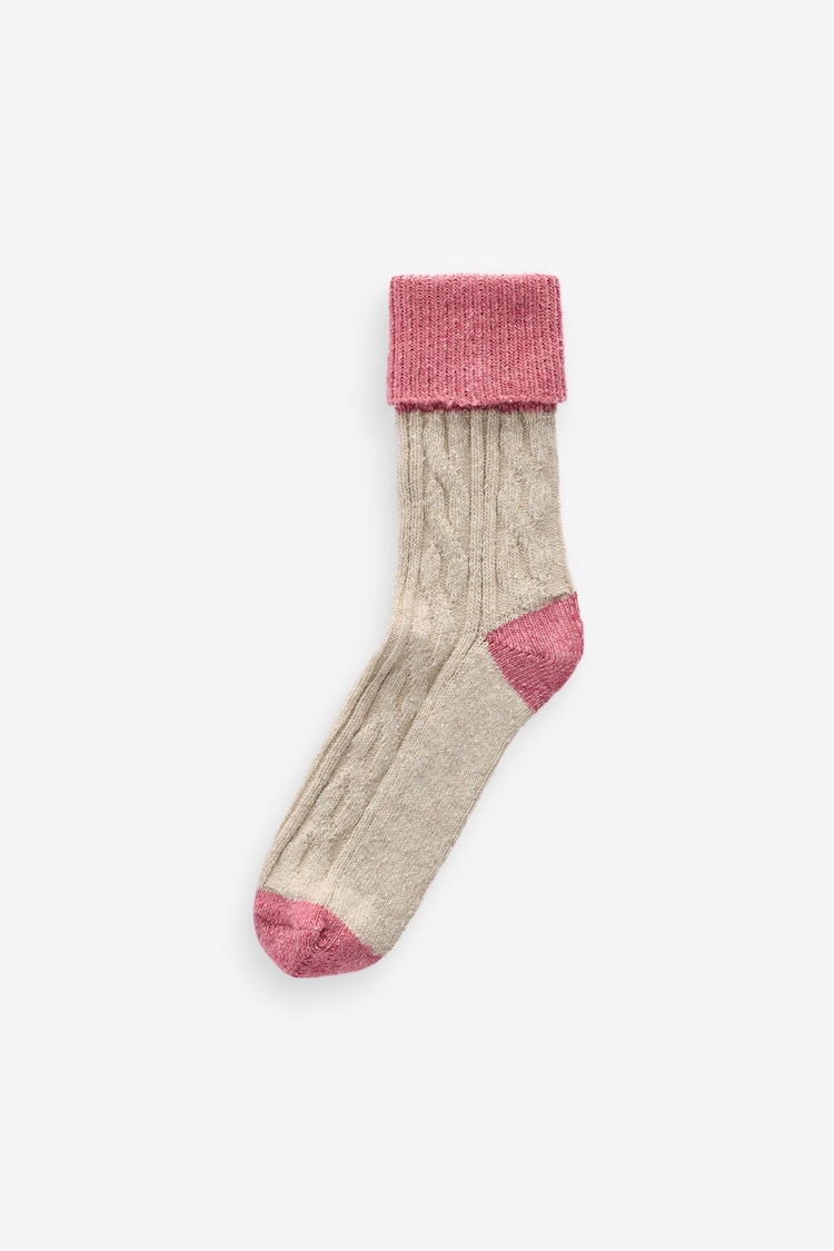 Oatmeal / Brights Thermal Wool Blend Ankle Socks With Silk 4 Pack - Image 7 of 7