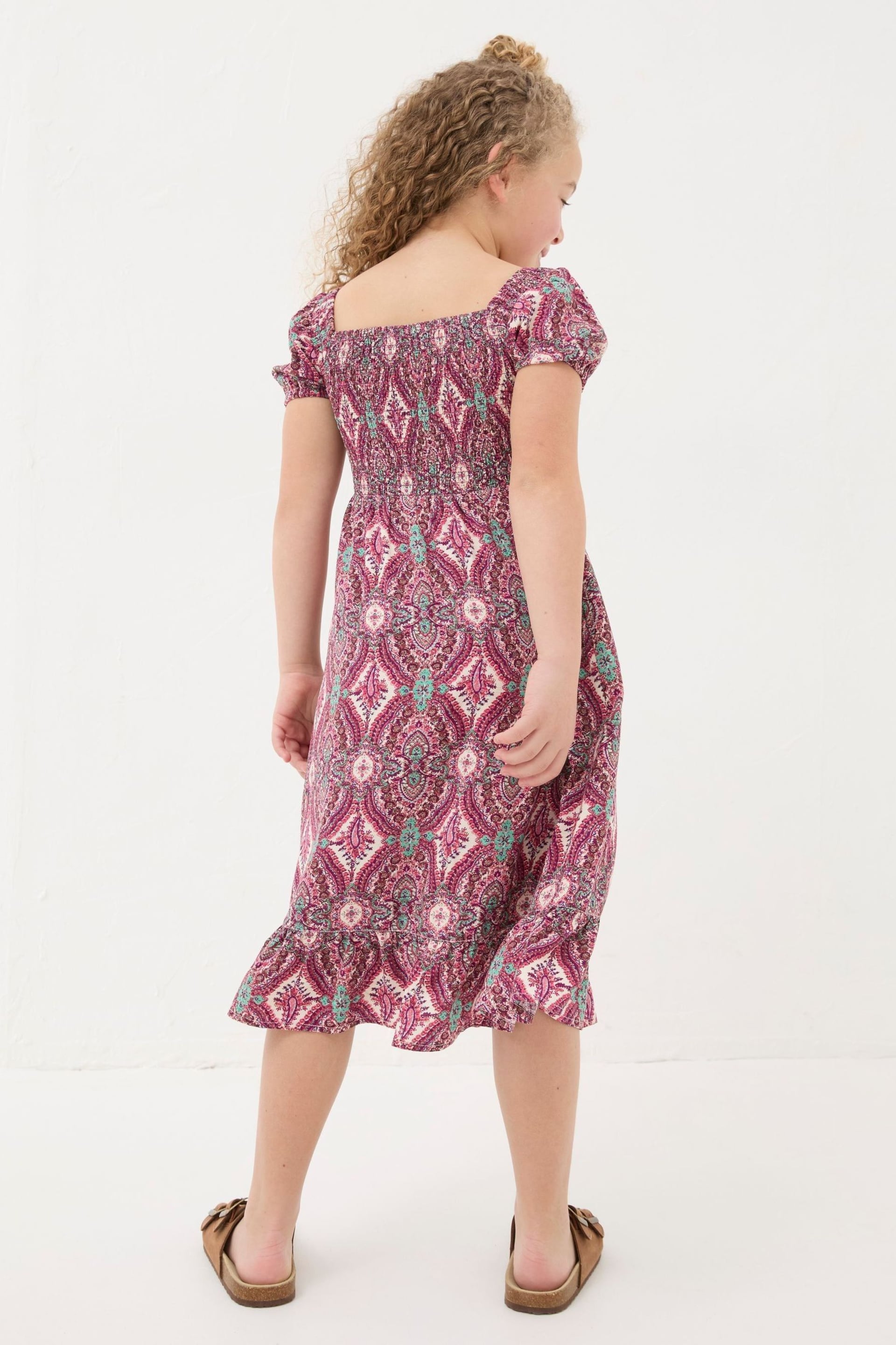 FatFace Purple Paisley Midi Dress - Image 2 of 5