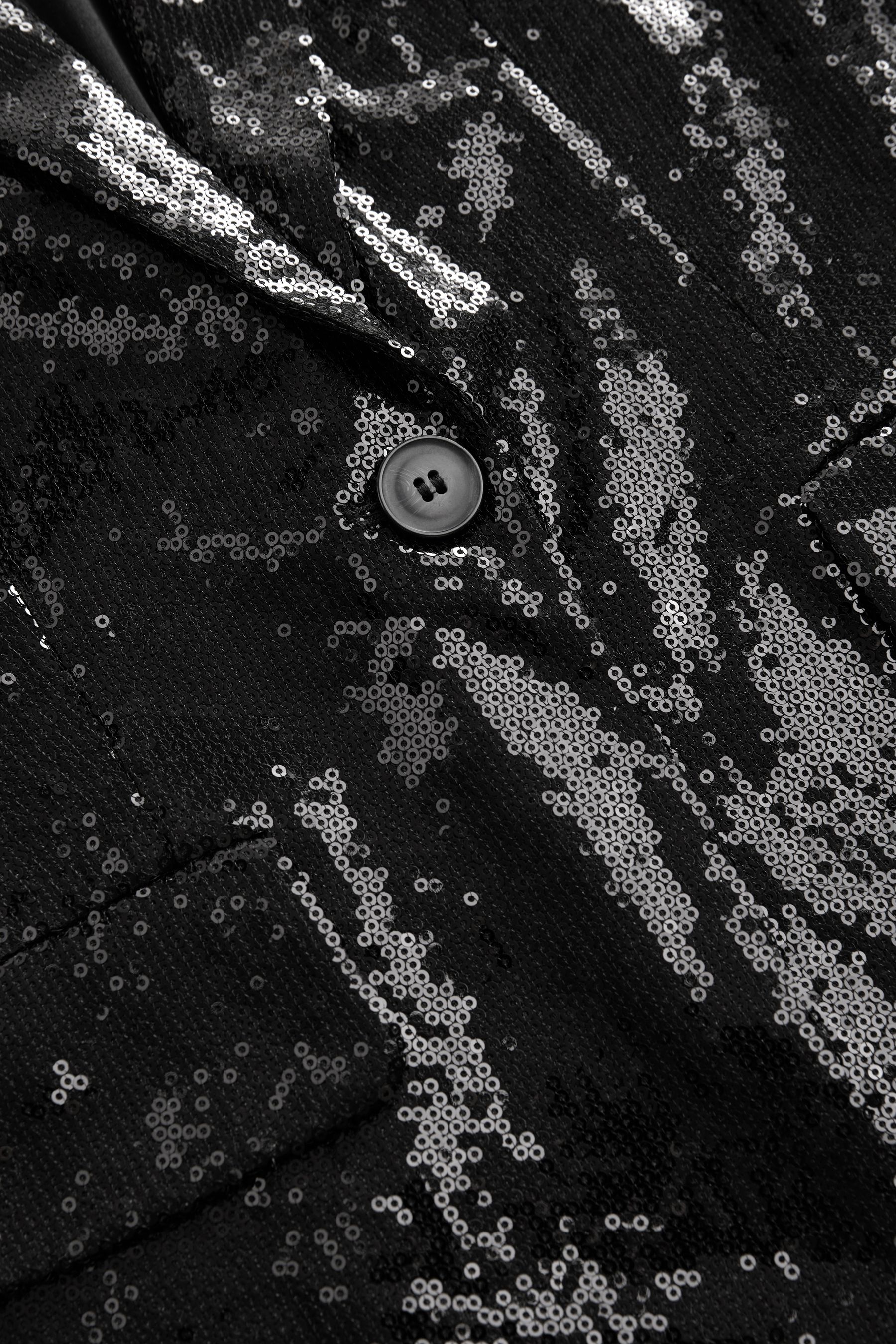 River island black sequin blazer on sale