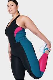 Sweaty Betty Black Beet Pink Reef Teal Full Length Power UltraSculpt High Waist Workout Leggings - Image 5 of 10