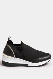 Yours Curve Black Wide Fit Wedge Hardware Trainers - Image 3 of 5