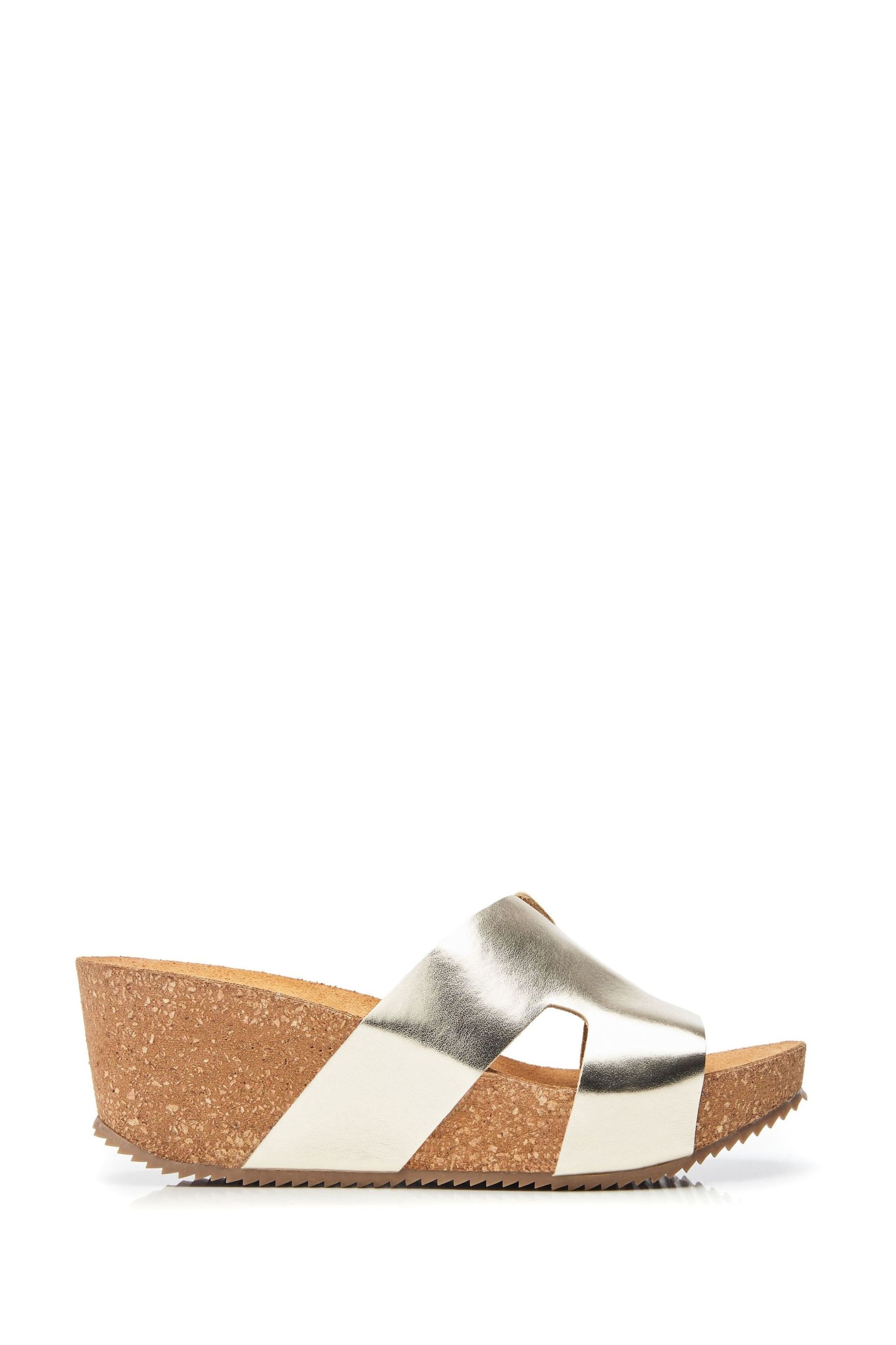 Moda in Pelle Hollie H Band Mules Cork Wedges - Image 1 of 4