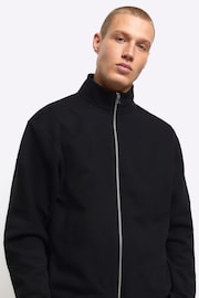 River Island Black Long Sleeve Regular Fit Zip Thru Sweatshirt - Image 3 of 4