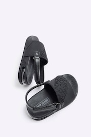 River Island Black Boys Rubber Debossed Sliders - Image 4 of 4