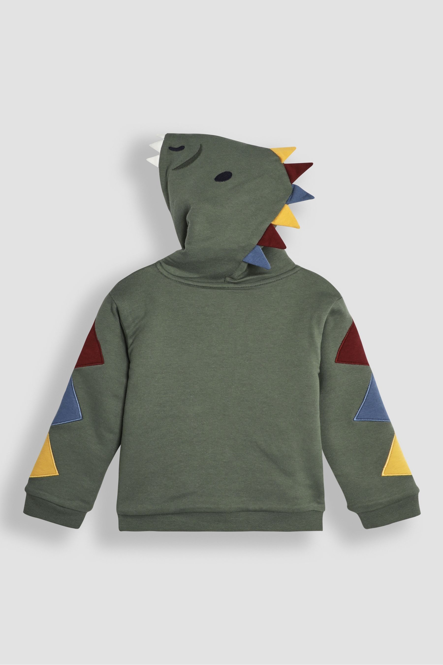 Buy JoJo Maman Bebe Khaki Green DInosaur Applique Novelty Cosy Hoodie from Next Luxembourg