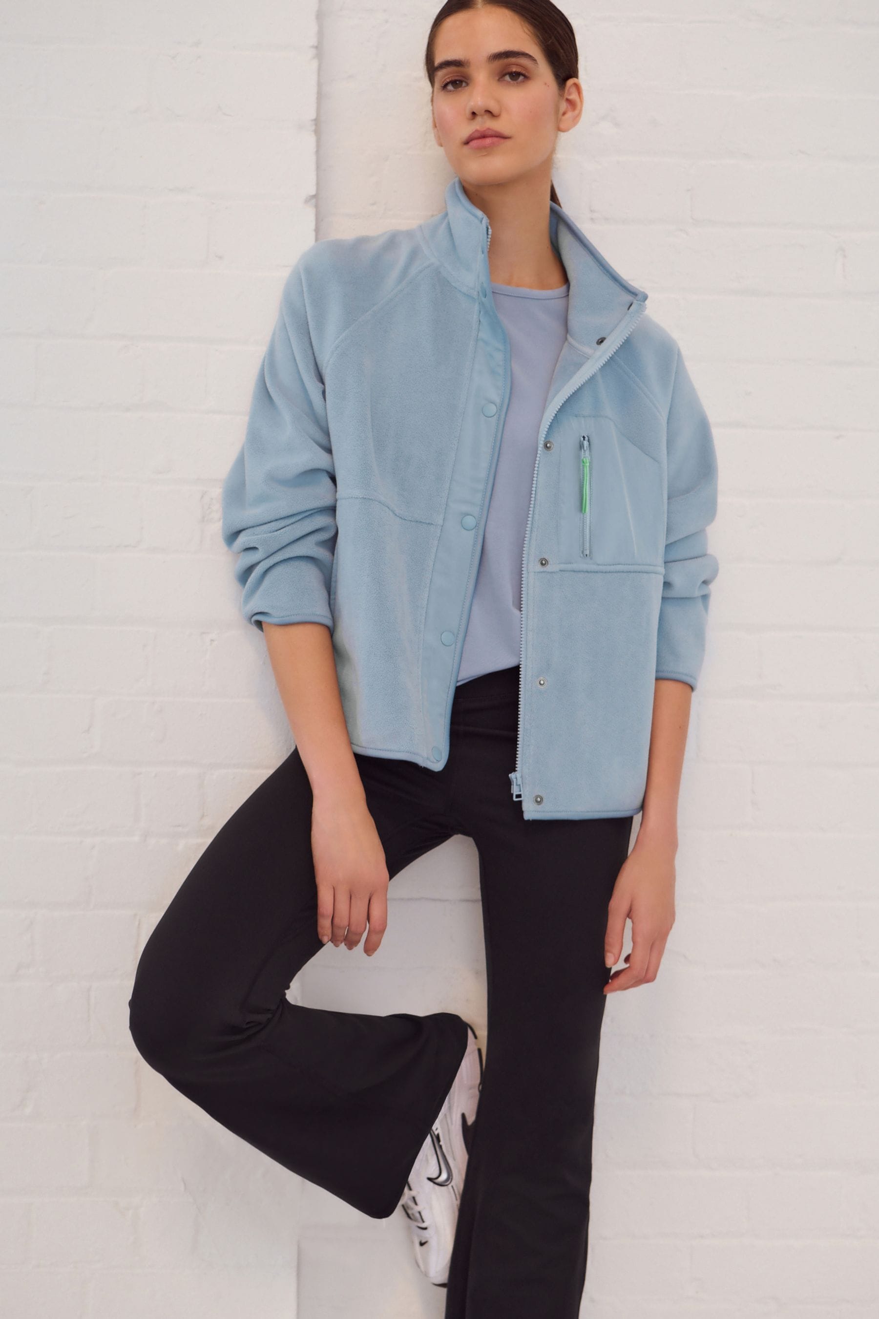 Pale Blue Sports Fleece Jacket