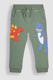 JoJo Maman Bébé Khaki Green Dinosaur Appliqué Pet in Pocket Joggers - Image 1 of 2