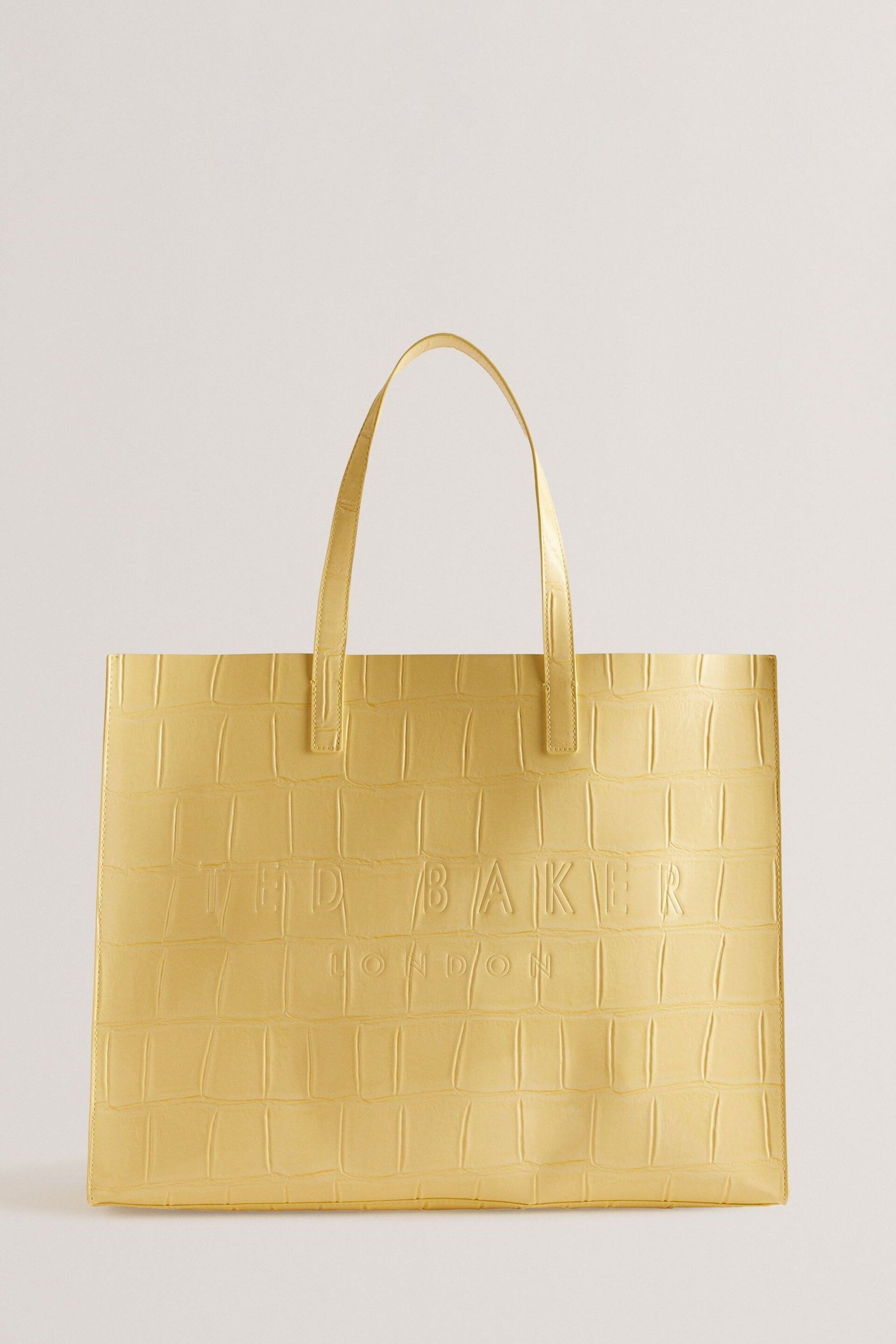 Ted Baker Yellow Allicon Croc Effect Detail Ew Icon Bag - Image 2 of 5