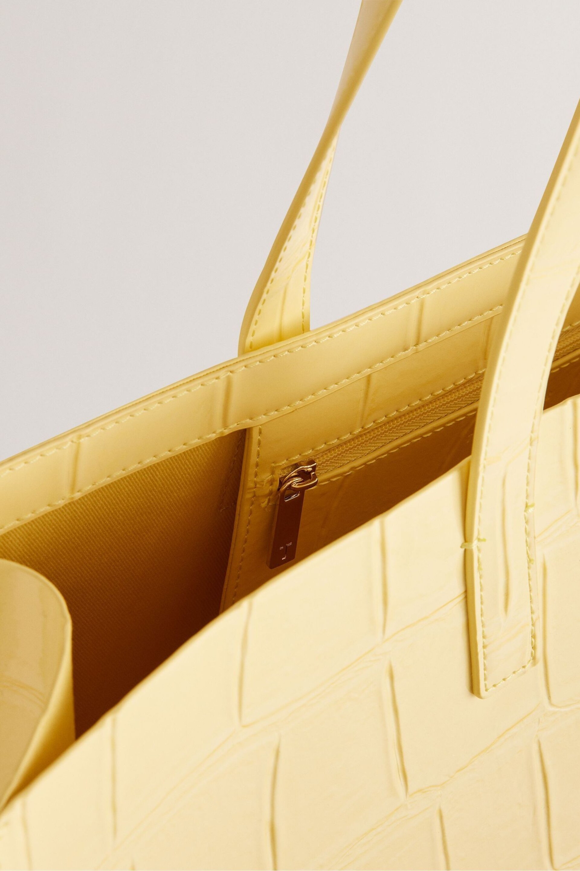 Ted Baker Yellow Allicon Croc Effect Detail Ew Icon Bag - Image 4 of 5