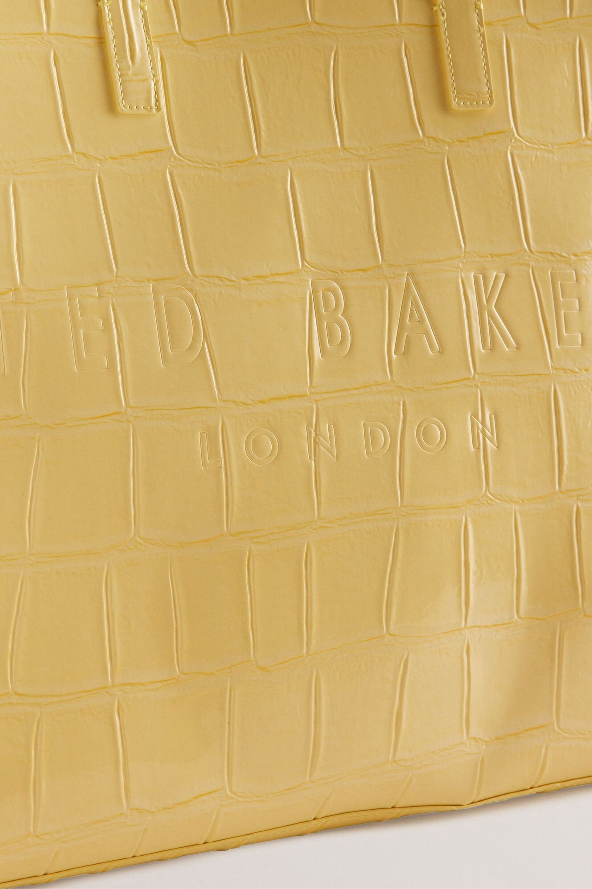 Ted Baker Yellow Allicon Croc Effect Detail Ew Icon Bag - Image 5 of 5