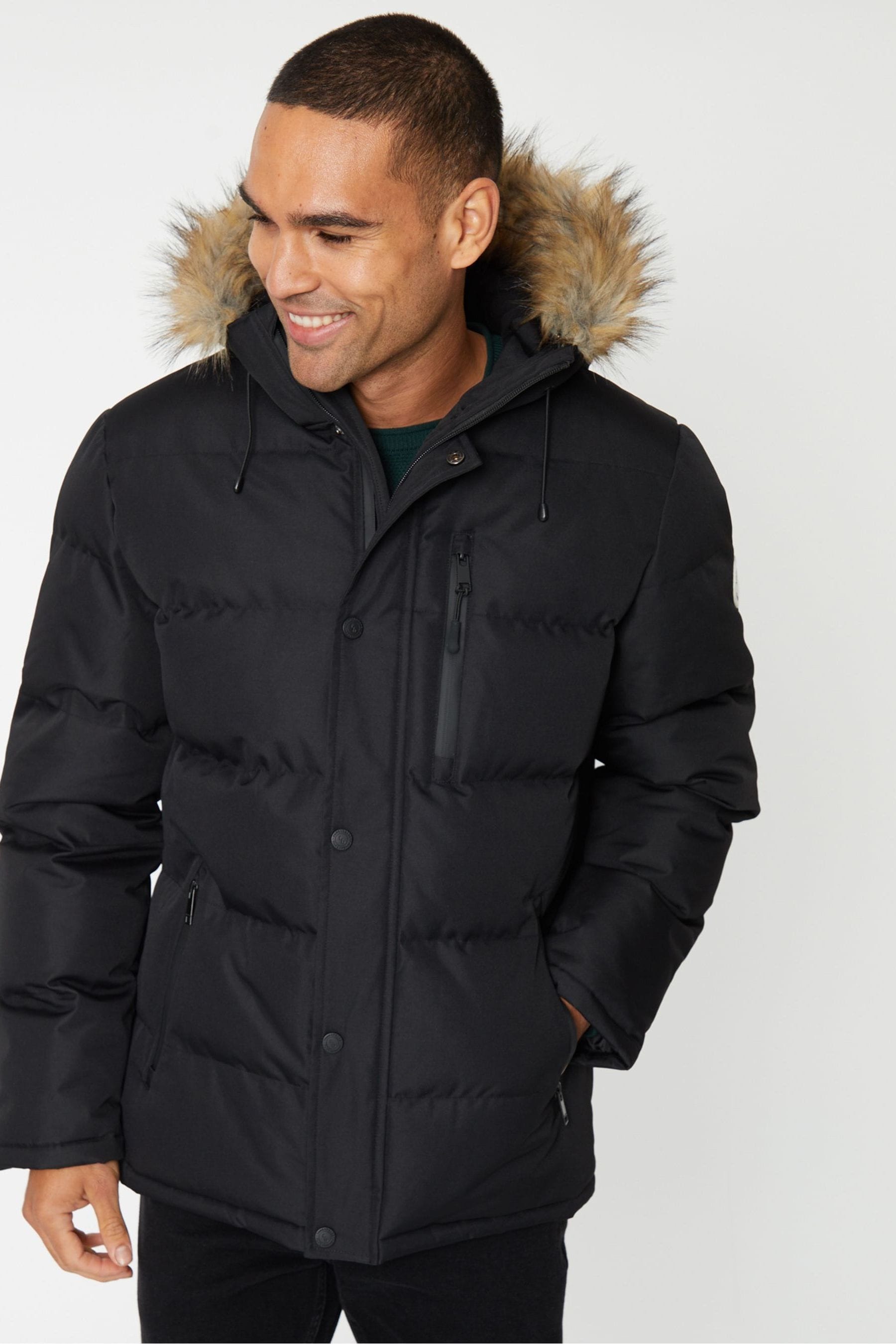 Threadbare parka coat top