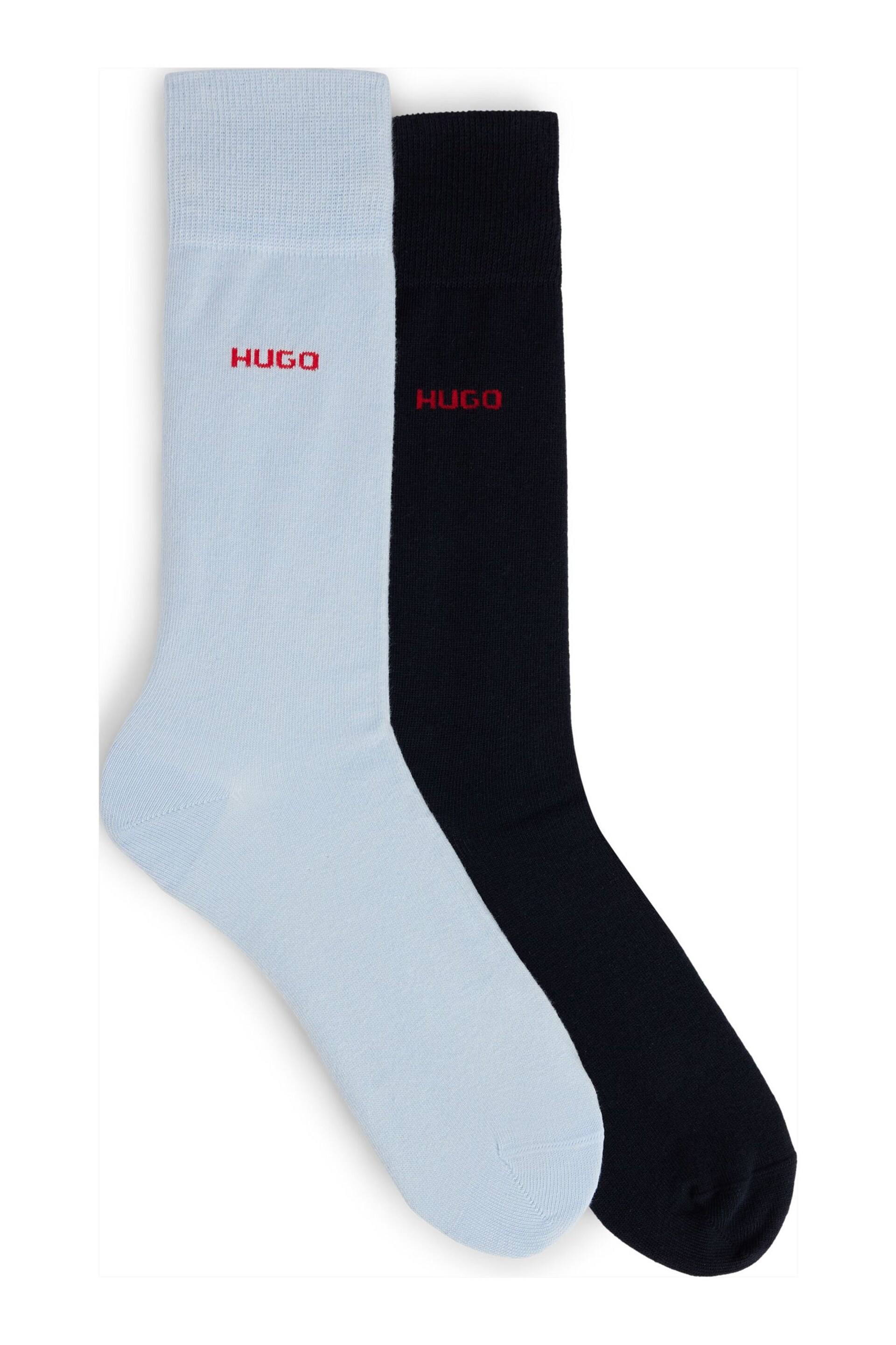 HUGO Blue Socks 2 Pack in a Cotton Blend - Image 1 of 3