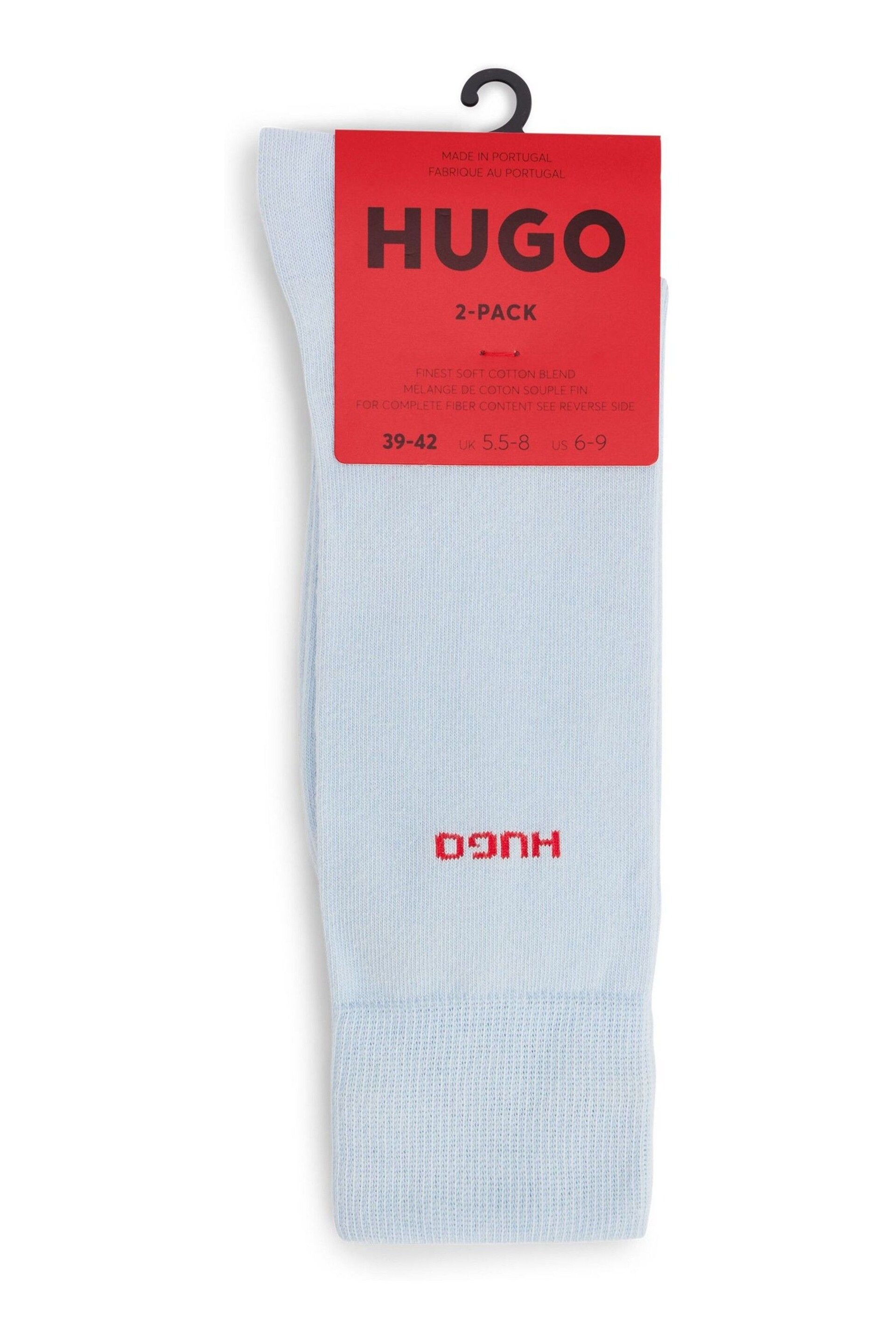 HUGO Blue Socks 2 Pack in a Cotton Blend - Image 2 of 3