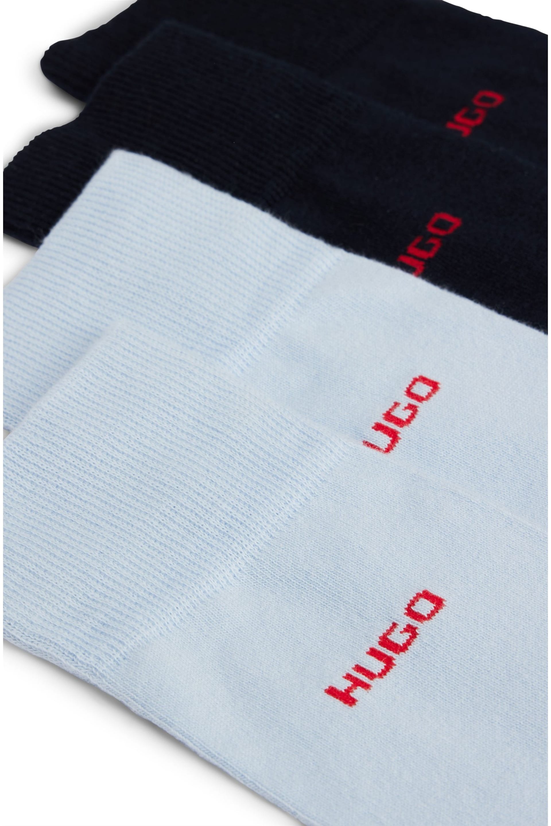 HUGO Blue Socks 2 Pack in a Cotton Blend - Image 3 of 3
