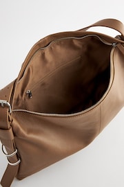 Camel Brown Leather Ring Shoulder Bag - Image 8 of 10