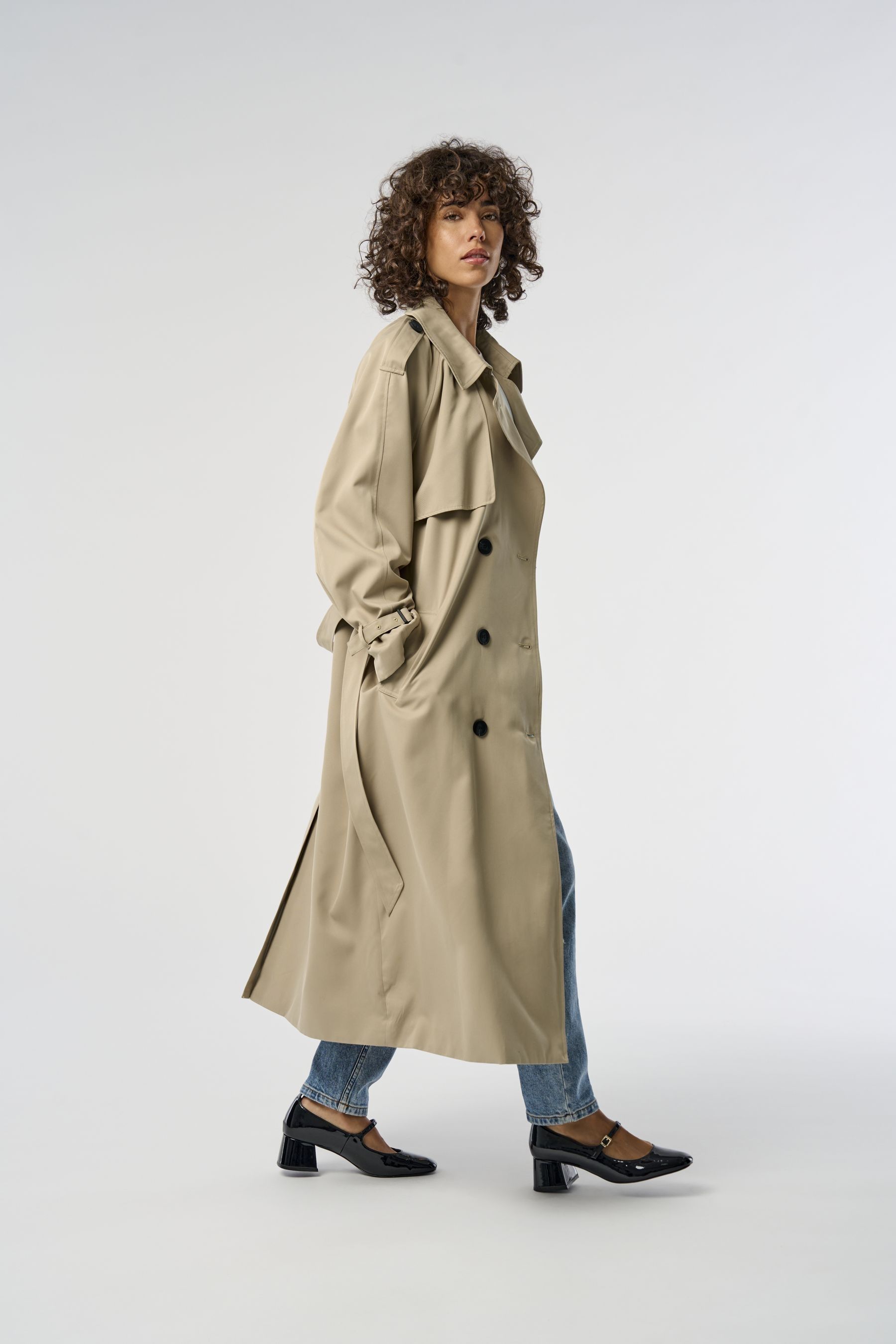 Tie waist trench coat store