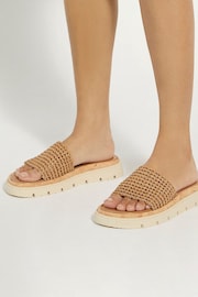 Dune London Natural Looners Woven Sliders - Image 1 of 5