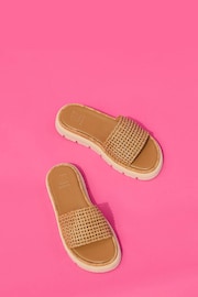 Dune London Natural Looners Woven Sliders - Image 3 of 5